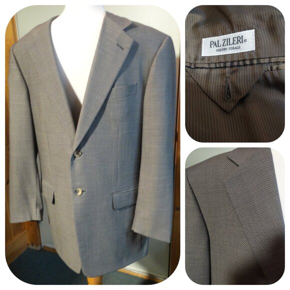 PAL ZILERI GRUPPO FORALL Blazer Men's 52R Jacket 100% Wool 2-Button Italy - Picture 1 of 10